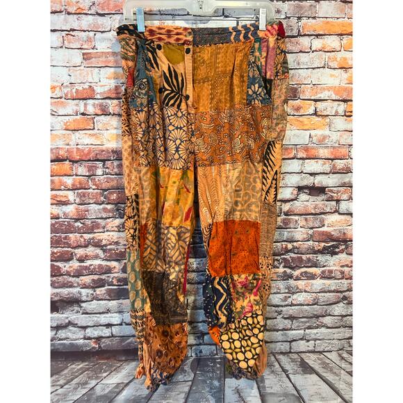Earthbound Trading Co. Pants - Earthbound orange patchwork jogger pants women's size large